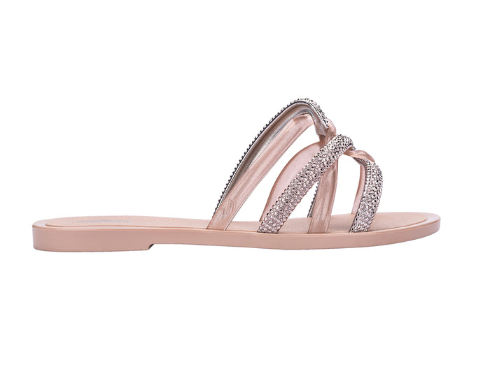 MelIssa Shiny Pink Flat Slide for Women