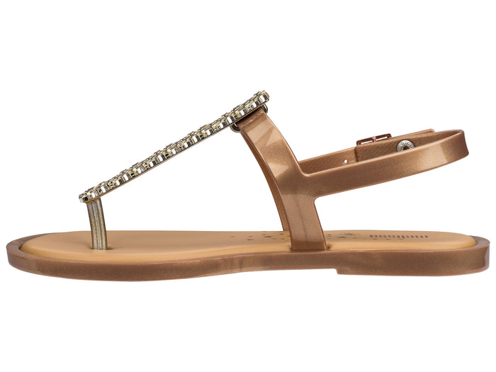MelIssa Slim Sandal II Flat Gold T Strap Sandal for Women