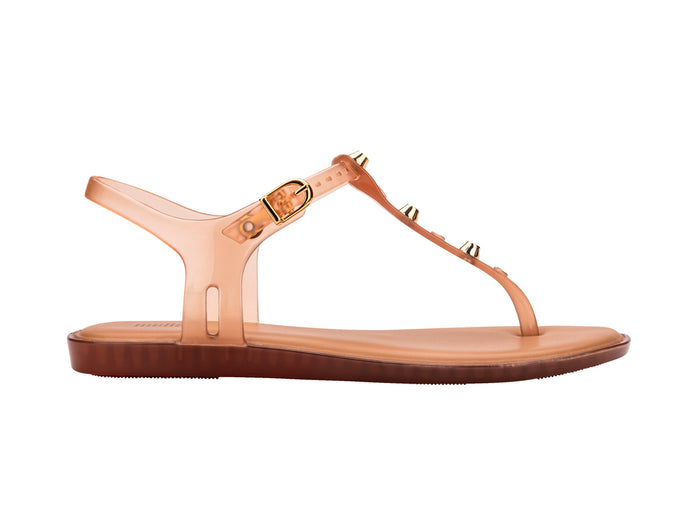 Melissa Solar Studs beige flip flop flat sandals for women with stylish stud detailing and comfortable everyday wear