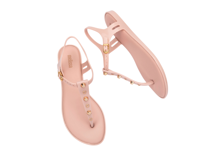 Melissa Solar Studs AD Pink Flip Flop Flat Sandals for Women – pink flip flops