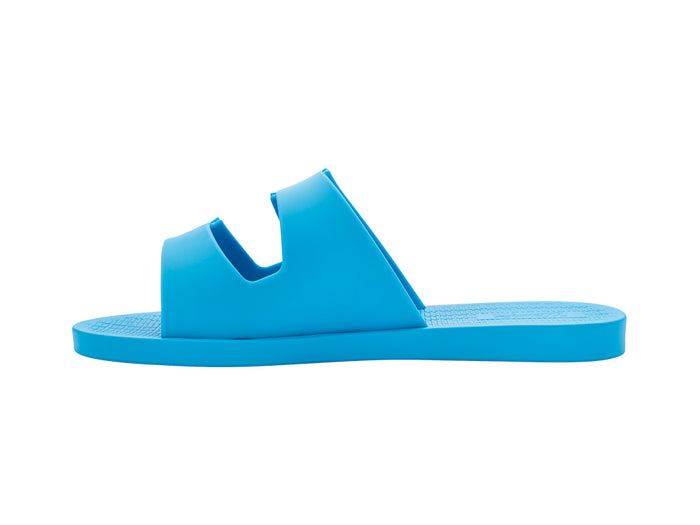 Melissa Sun Oportunidade Birken buckle strap blue slides – stylish women’s casual slip-on sandals for summer and daily comfort
