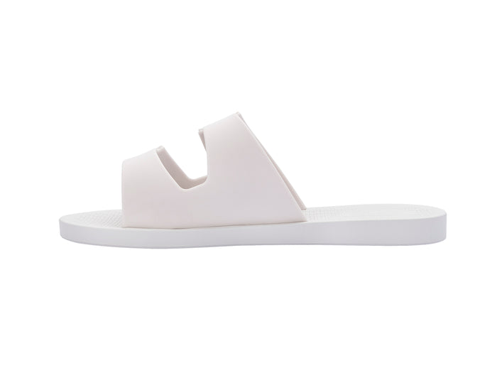 Melissa Sun Oportunidade Birken buckle strap white slides – stylish women’s slip-on sandals for summer, travel, and everyday wear