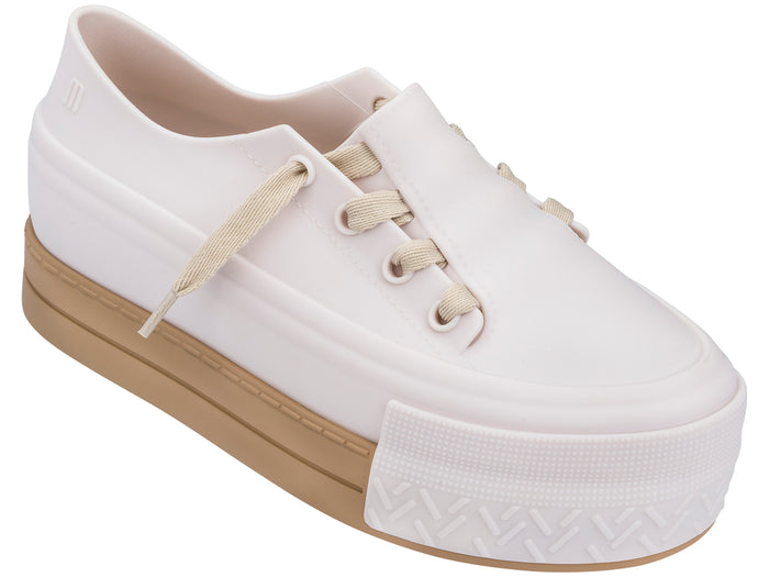 Melissa Ulitsa Lace Up Beige Platform Sneaker for Women – Stylish Comfortable Platform Sneakers for Everyday Wear