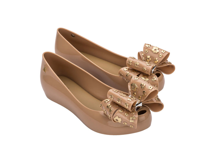 melissa beige bow jelly shoes