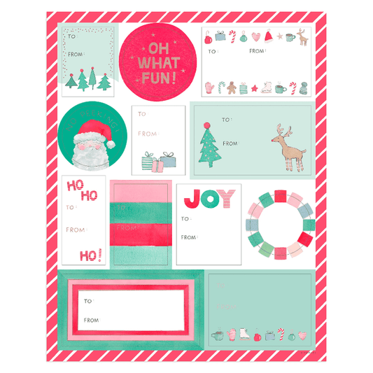 E. Frances Christmas Merry Motif Gift Labels