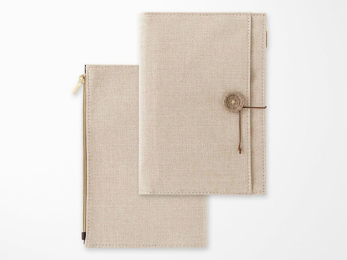 Midori Yuru Log Notebook Cover B6 - Beige Cloth