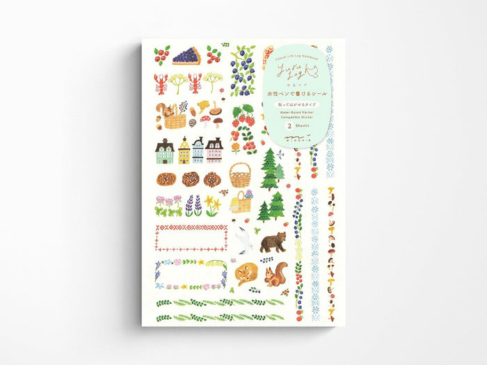 Midori Yuru Log Sticker 2 Sheets - Scandinavia