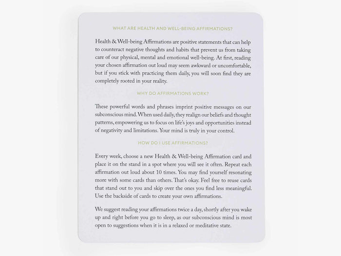 Mindful Affirmations Display Card Deck - Health and Well-Being