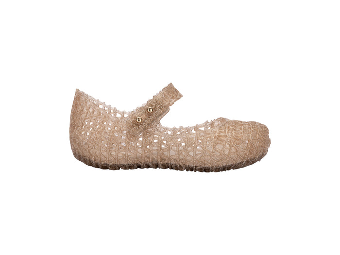 Mini Melissa Campana Papel stylish beige sandal for babies – comfy toddler footwear with woven design