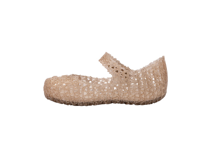 Mini Melissa Campana Papel stylish beige sandal for babies – comfy toddler footwear with woven design
