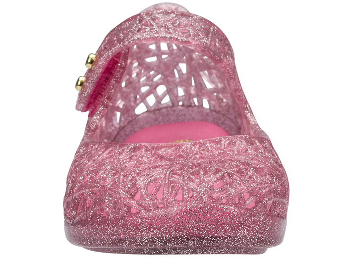 Mini Melissa Campana Zig Zag Flat Pink Ballerinas for Babies â€“ soft, lightweight, and comfortable baby girl shoes with a stylish zig-zag design.