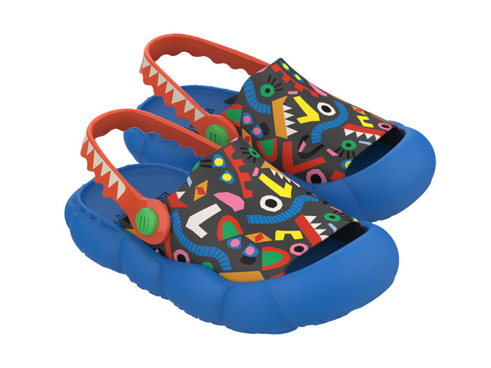 Mini Melissa Criatura X Fabula Floral Printed Blue Sandals for Kids – Waterproof and Anti-Slip Summer and Rainy Season Footwear