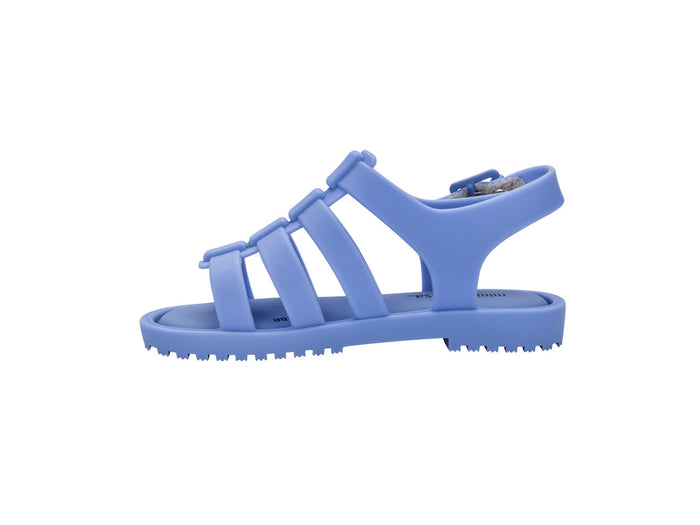 Mini Melissa Flox Flat Unisex Blue Sandal for Babies – Soft, flexible, and stylish strappy sandals designed for baby boys and girls, perfect for everyday comfort and outdoor wear.