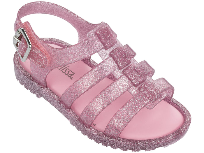 Mini Melissa Flox Glitter Pink Sandal for Baby Girl