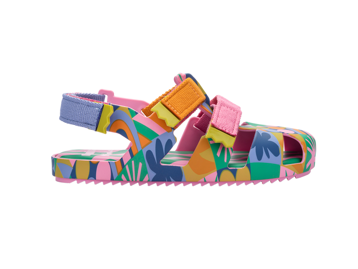 Mini Melissa IOIO Fabula Velcro Sandals for Kids in Pink, Blue, and Orange – Waterproof, Anti-Slip, and Comfortable Footwear for Active Kids