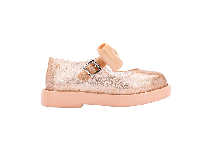 Mini Melissa Lola Baby Beige Sneaker with Bow Applique – stylish, comfy, and durable baby sneakers for girls. Perfect toddler footwear with COD available