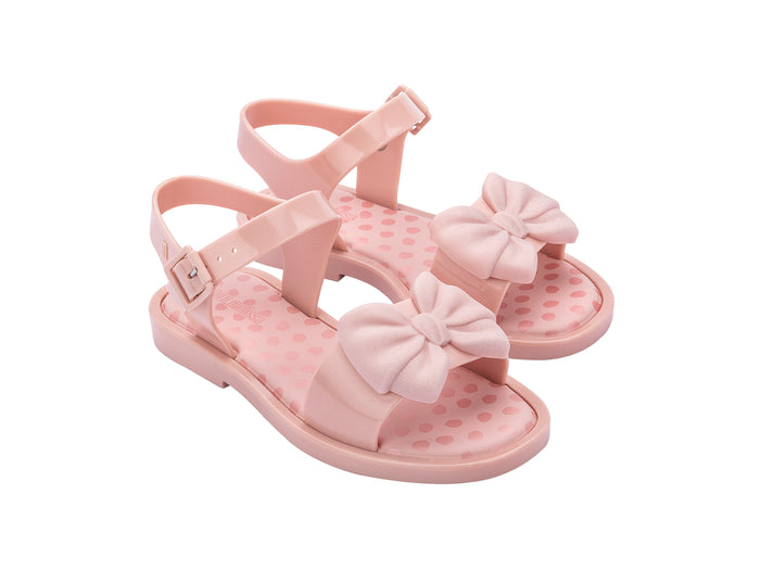 Mini Melissa Mar Princess Flat Baby Pink Sandal for Girls - Elegant and comfortable sandals with a delicate baby pink finish Mini Melissa girls' sandals pink