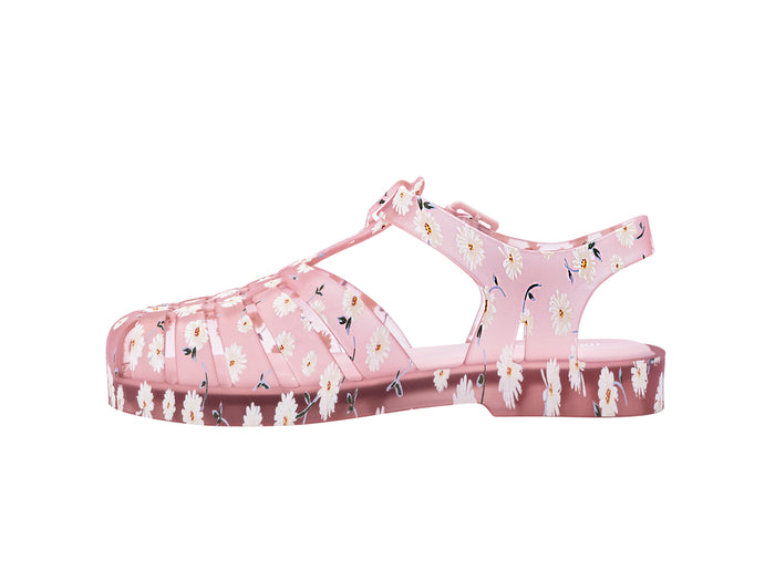Mini Melissa Possession Trendy Printed Red Sandals for Kids – Stylish and comfortable jelly sandals with a vibrant print, perfect for everyday and casual wear.