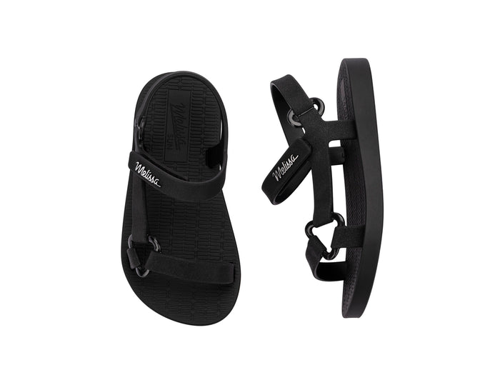Mini Melissa Sun Downtown Black Flat Sandals for Baby â€“ Stylish and Comfortable Footwear for Little Feet