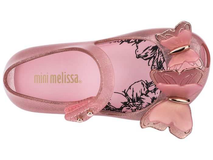 Mini Melissa Ultragirl Butterfly Glitter Pink Sandal For Babies