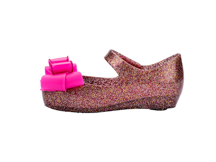 Mini Melissa Ultragirl Sweet IX Glitter Pink Ballerinas for Baby Girl - buy online mini melissa shoes
