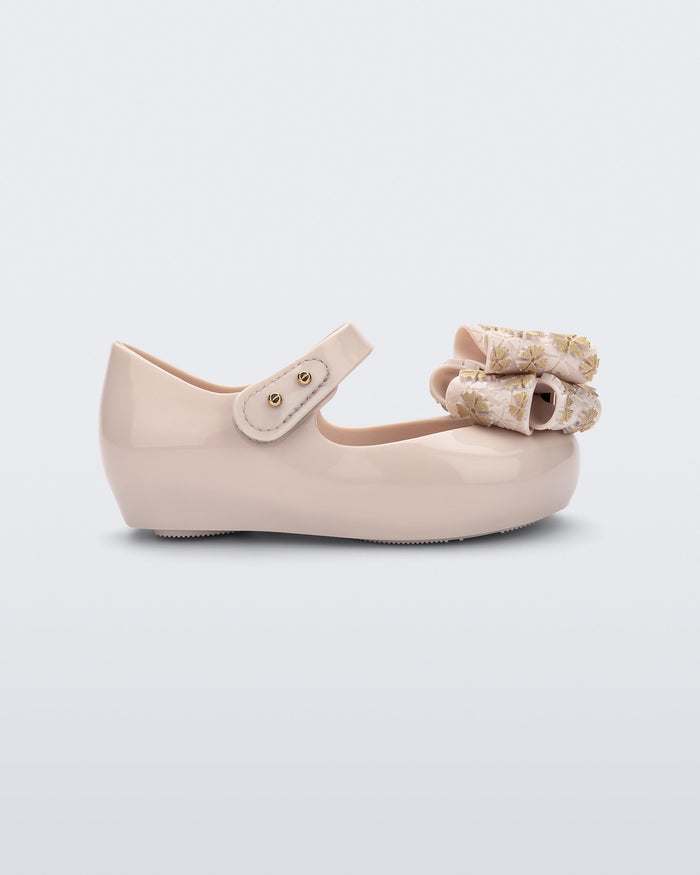 Mini Melissa Ultragirl Sweet XI Beige Ballerinas for Babies â€“ Mini Melissa Baby Ballerina Shoes