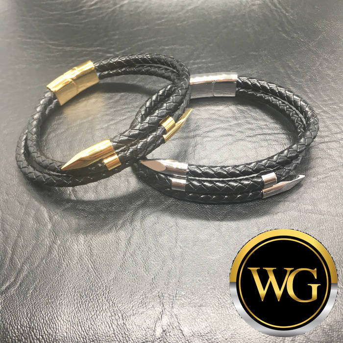 Nailed / Gold or Silver & Leather (The Leather Series)