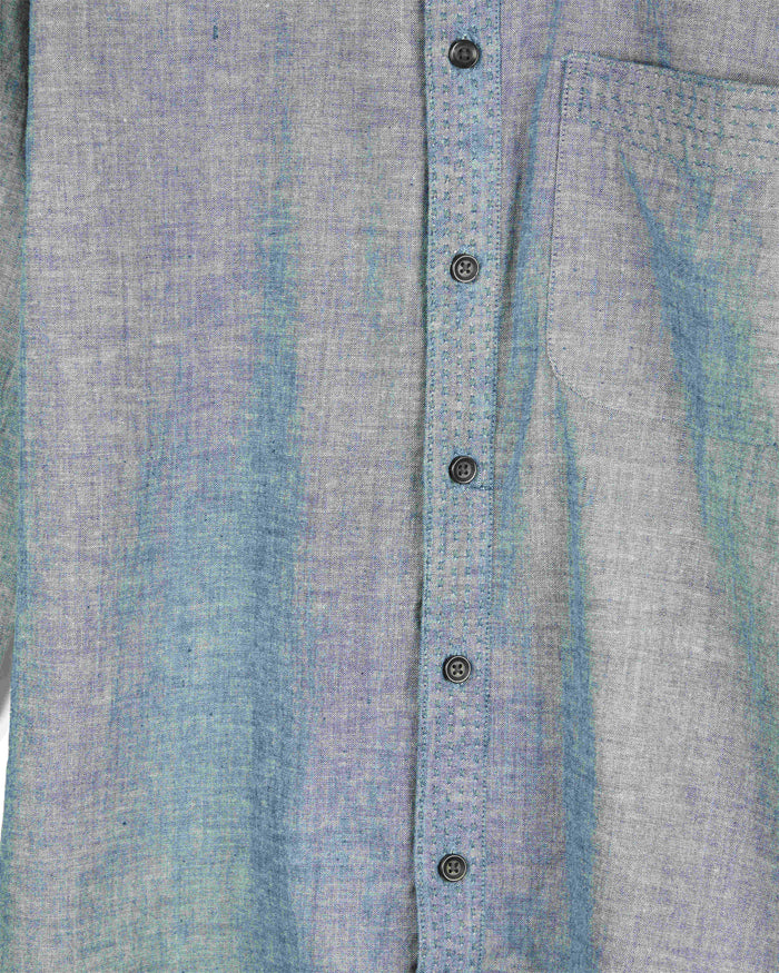 Neil Long Sleeves Shirt Cotton Kora in Indigo Chambray