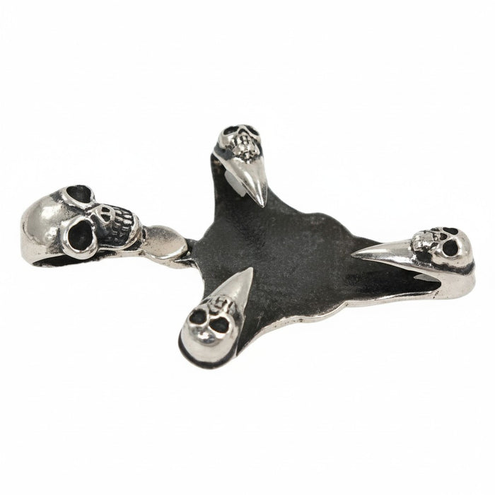 Sterling silver skull & claw guitar pick holder pendant for men