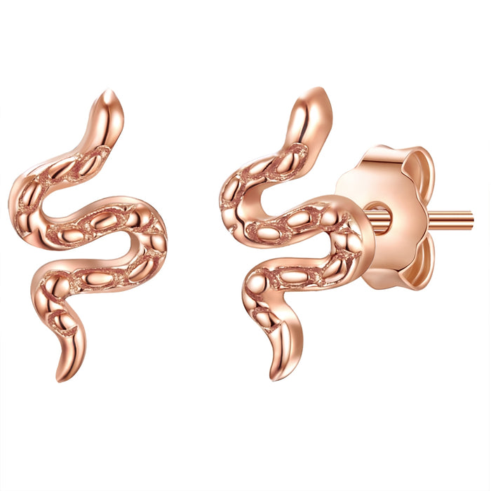 Ohrstecker roségold Schlange