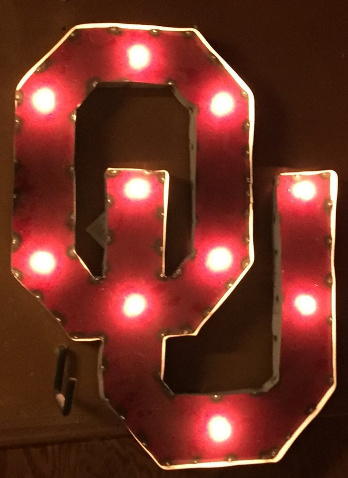 Oklahoma OU Lighted Recycled Metal Wall Decor