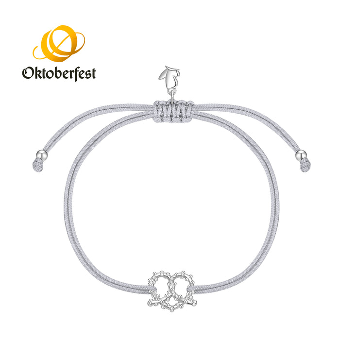 Oktoberfest-Textilarmband silber