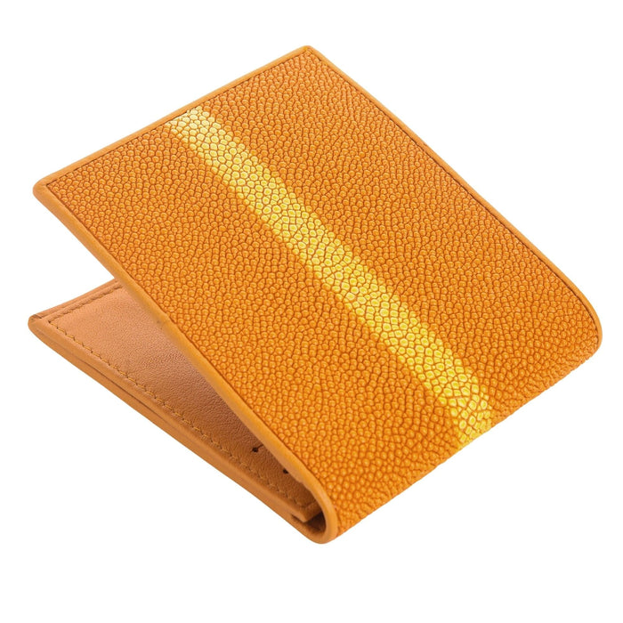 Luxury orange stingray skin wallet handmade