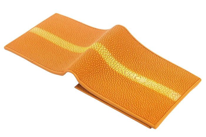 Exotic orange stingray wallet handmade