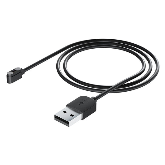 Black magnetic charging cable with a USB plug for BT3 on a white background