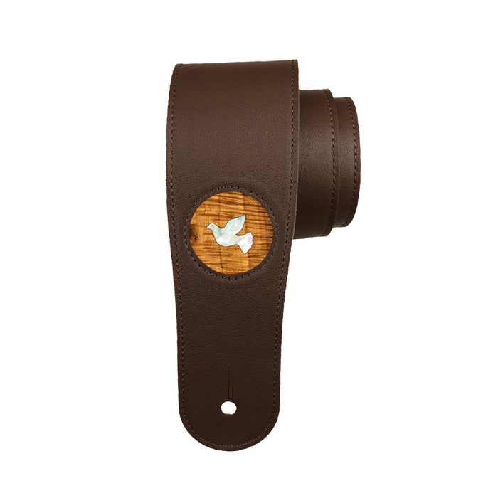 Thalia Strap Pearl Dove Inlay | Italian Leather Strap AAA Curly Koa / Dark Chocolate / Standard