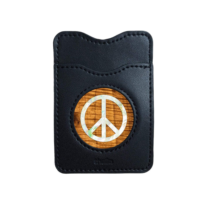 Thalia Pearl Peace Sign | Leather Phone Wallet