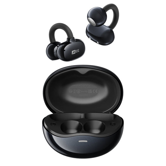 MEE audio Pebbles Air Open Ear True Wireless Earbuds and charging case in Onyx