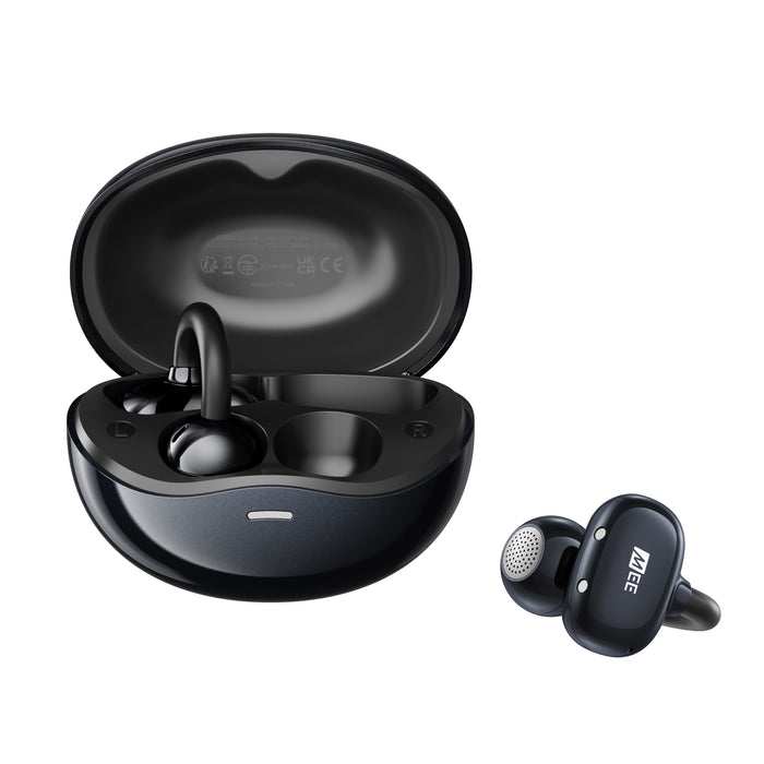 Onyx Pebbles Air earbuds with charging case on a white background