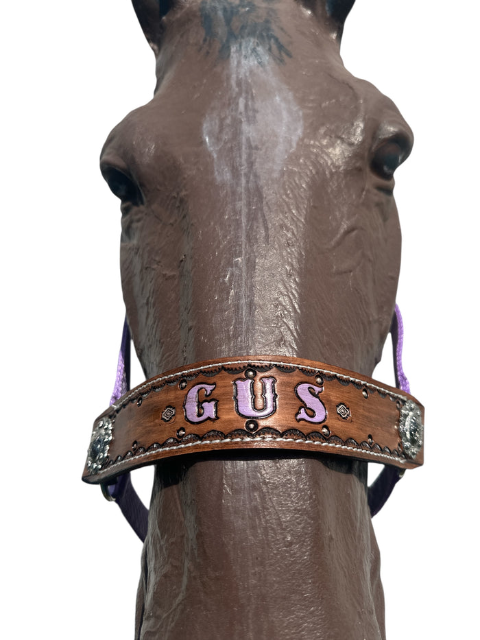 PERSONALIZED horse halter lilac - Tiffanys Braided Tack LLC
