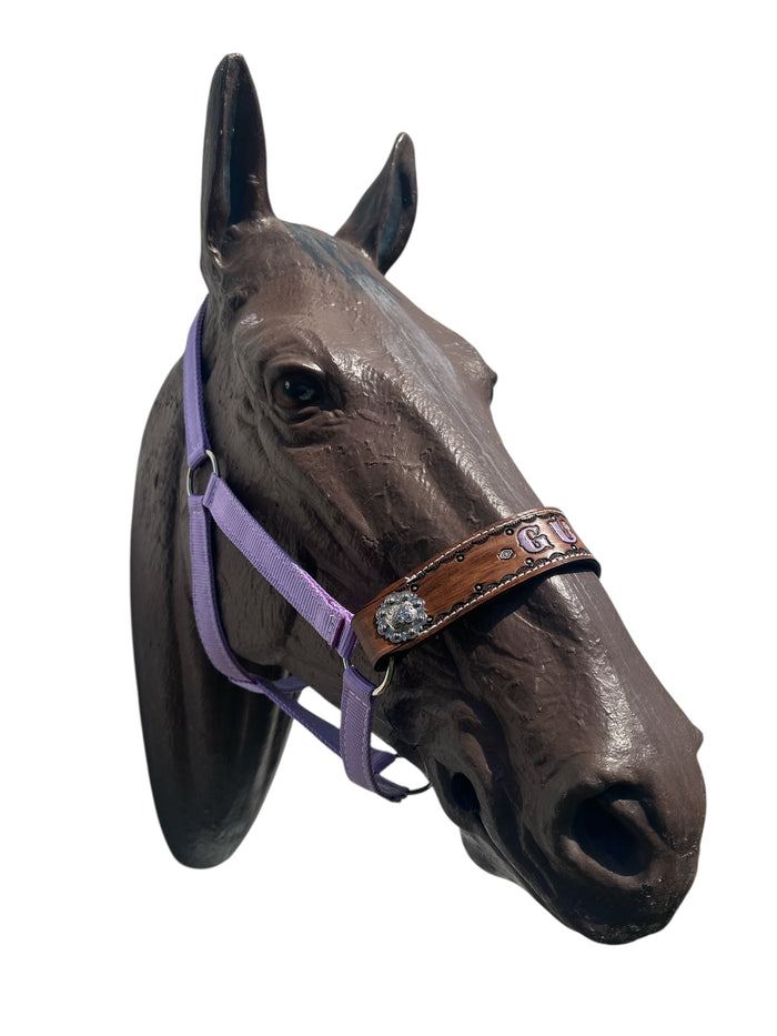 PERSONALIZED horse halter lilac - Tiffanys Braided Tack LLC