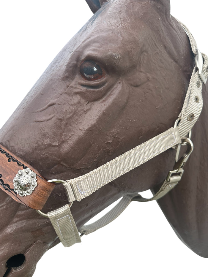 PERSONALIZED horse halter tan