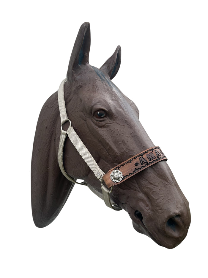 PERSONALIZED horse halter tan