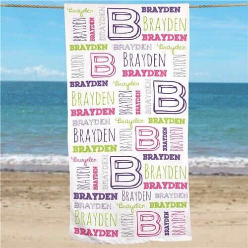 Personalized Kid's Name Beach Towel