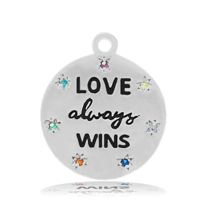 Peruvian Amazonite Stone Bracelet with Love Always Wins Sterling Silver Charm