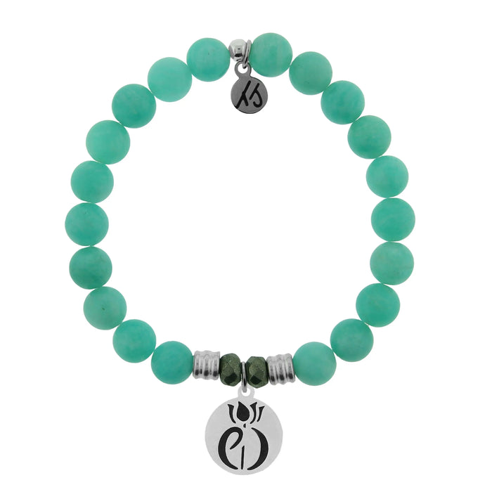 Peruvian Amazonite Stone Bracelet with Parkinson's Sterling Silver Charm Tiffany Jazelle