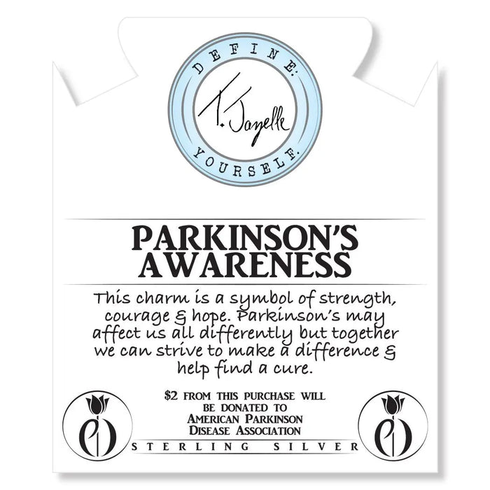 Peruvian Amazonite Stone Bracelet with Parkinson's Sterling Silver Charm Tiffany Jazelle