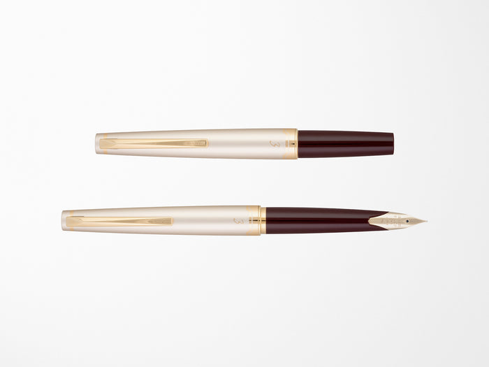 Pilot E95S Fountain Pen - Burgundy & Ivory