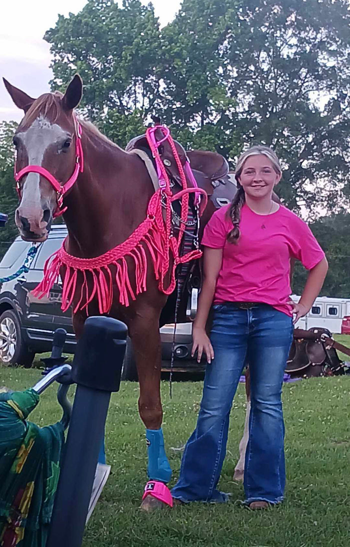 Pink mule tape tack set.