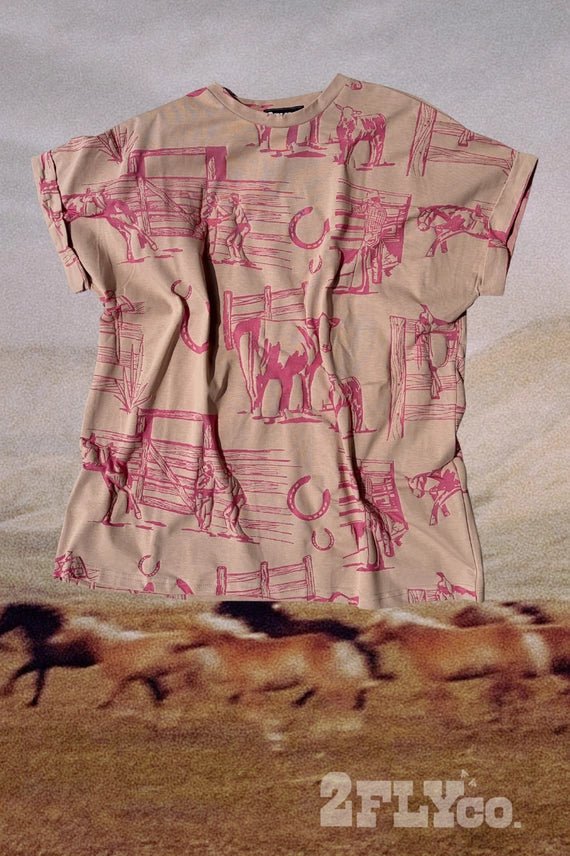 Pink Ranch Scene TeeS/M